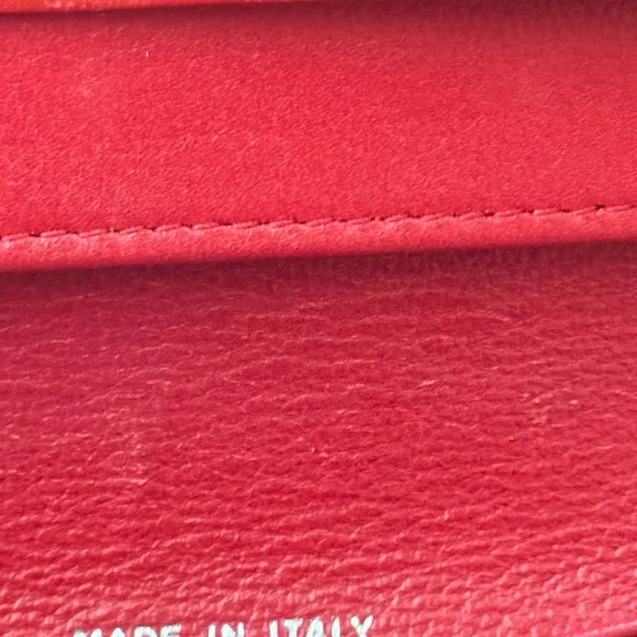 Red Leather Camellia Wallet
